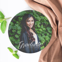 Graduate Photo Elegant 2025 Graduation Party Paper Plates