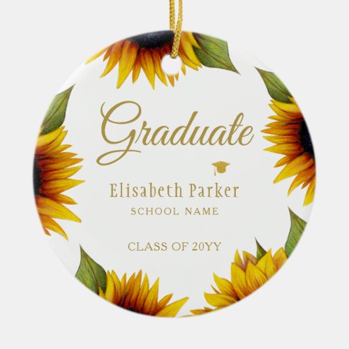 Graduate photo elegant graduation class year ceramic ornament