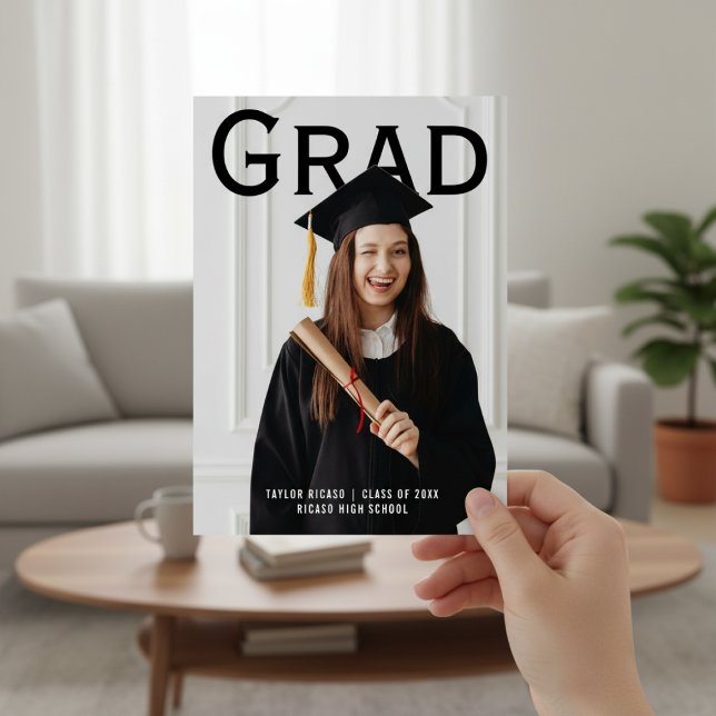 Graduate Photo Follow Instructions Personalized  Invitation (Graduate Photo Template Personalized Fun invite cards from Ricaso - Read instructions)