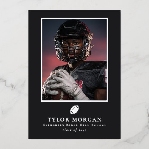 Graduate Photo Football Graduation Announcement