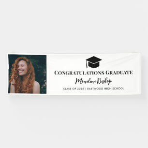 Graduate Photo Grad Hat Congratulations Banner