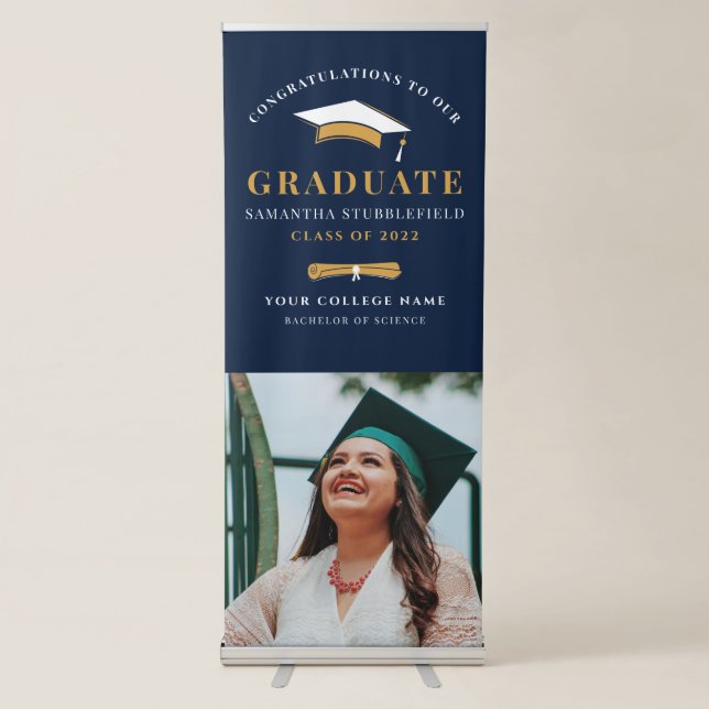 Graduate Photo Graduation 2025 Party Retractable Banner (Front)
