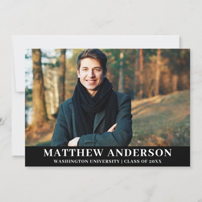 Graduate Photo Graduation Announcement Card (Front)