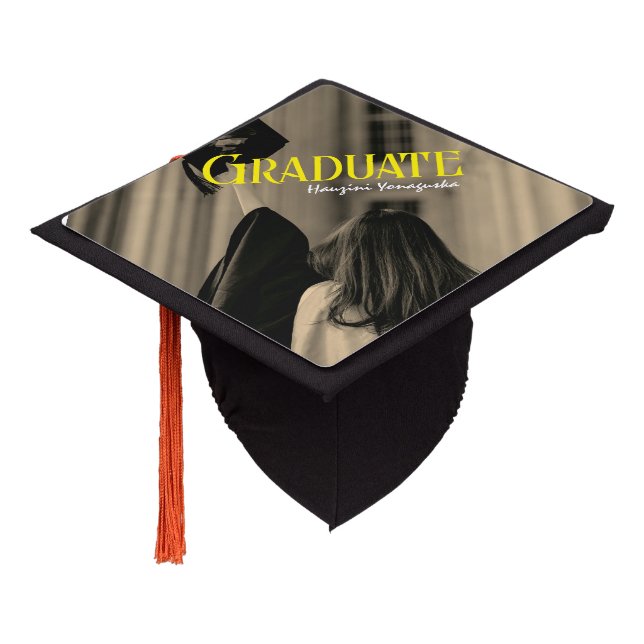 Graduate Photo Graduation Announcement Invitation Cap Topper (Angled)
