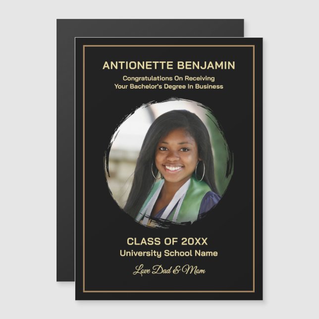 Graduate Photo Graduation Congrats Magnet Card (Front/Back)
