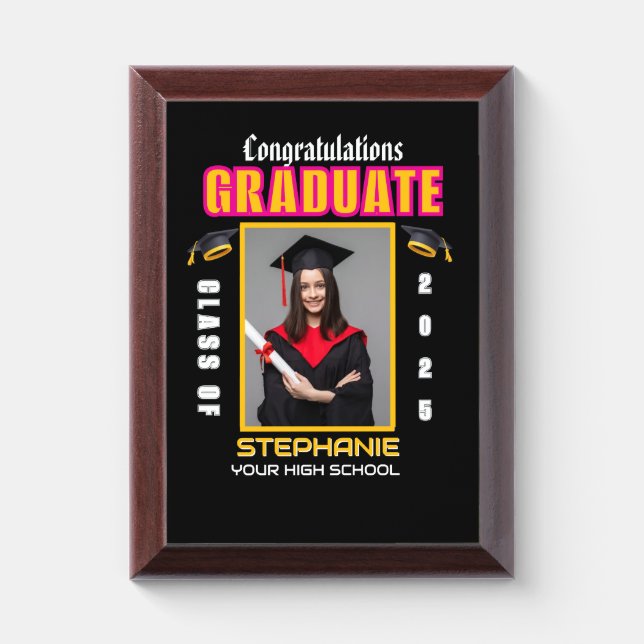Graduate Photo Graduation Congratulations Custom Award Plaque (Vertical)