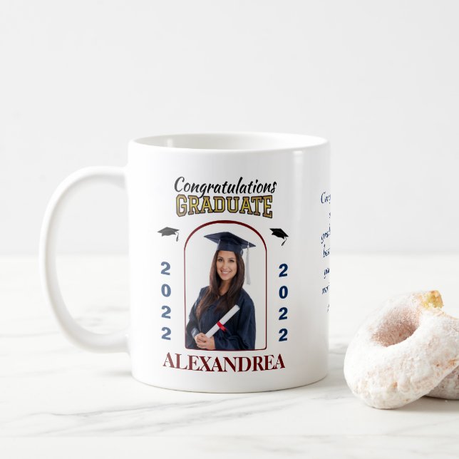 Graduate Photo Graduation Congratulations Custom  Coffee Mug (With Donut)