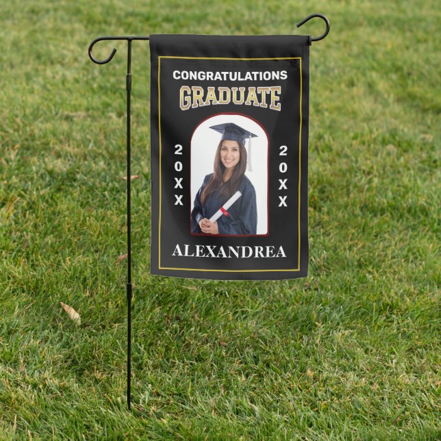 Graduate Photo Graduation Congratulations Custom Garden Flag (In SItu)