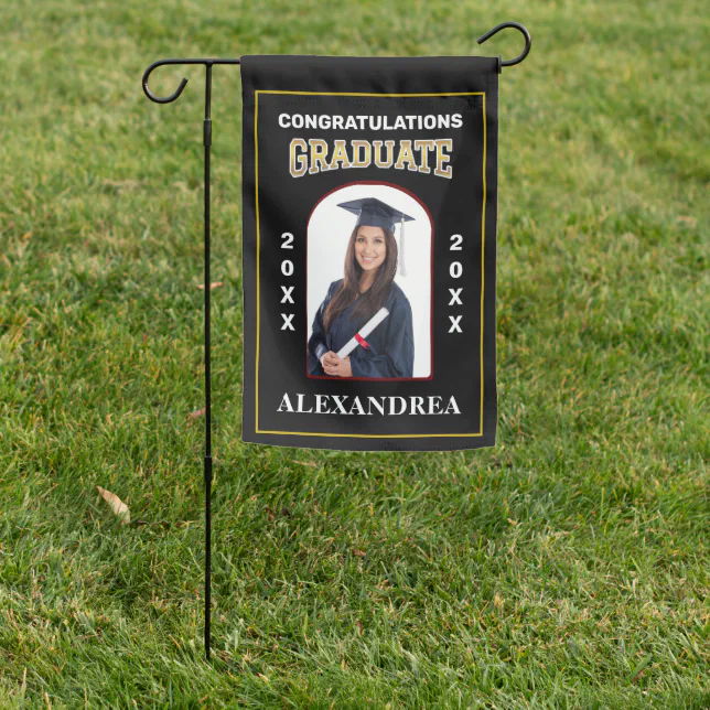 Graduate Photo Graduation Congratulations Custom Garden Flag | Zazzle
