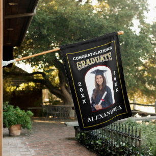 Graduate Photo Graduation Congratulations Custom House Flag