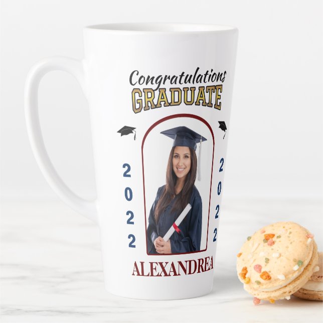Graduate Photo Graduation Congratulations Custom Latte Mug (In Situ)