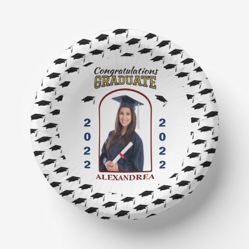 Graduate Photo Graduation Congratulations Custom  Paper Bowls