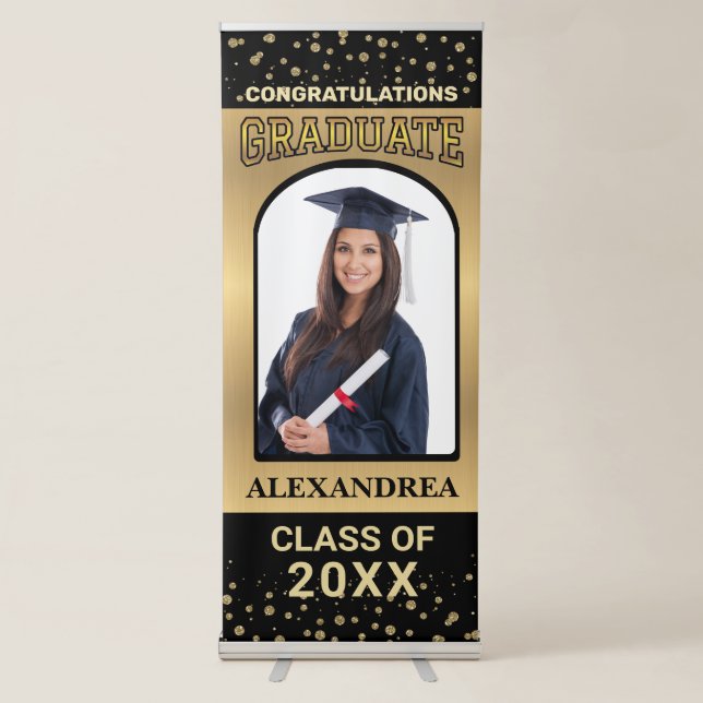 Graduate Photo Graduation Congratulations Custom Retractable Banner (Front)