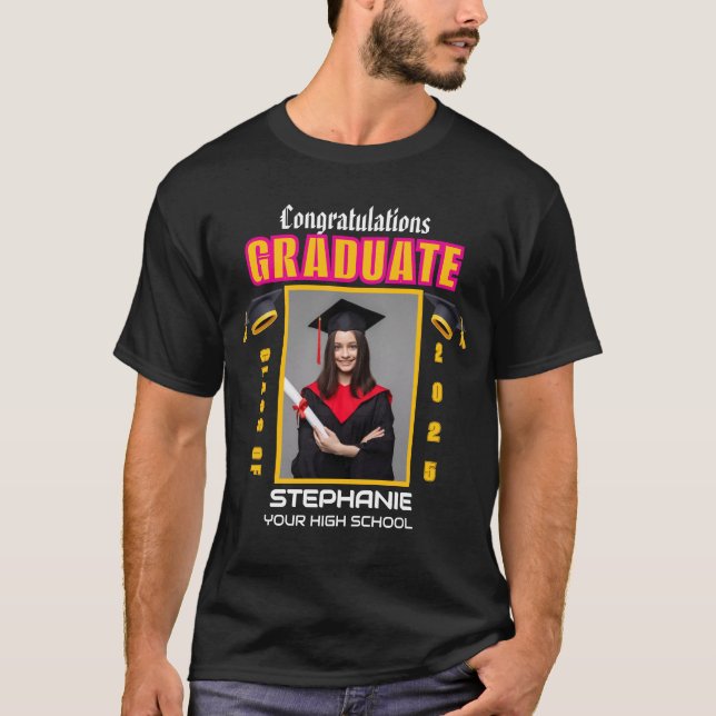 Graduate Photo Graduation Congratulations Custom T-Shirt (Front)