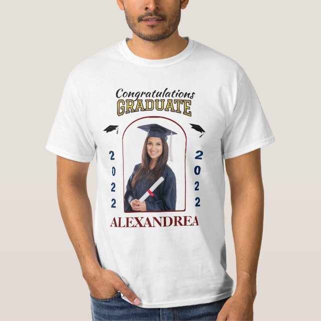 Graduate Photo Graduation Congratulations Custom  T-Shirt (Front)