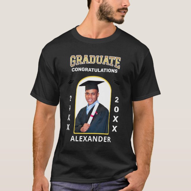 Graduate Photo Graduation Congratulations Custom  T-Shirt (Front)