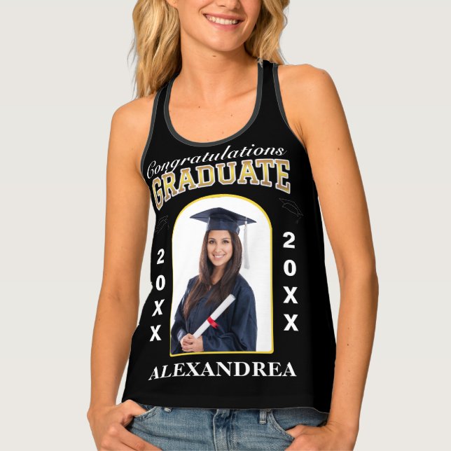 Graduate Photo Graduation Congratulations Custom Tank Top (Front)