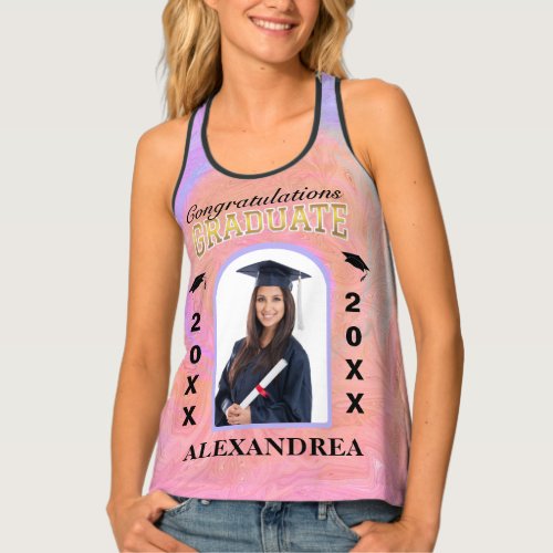 Graduate Photo Graduation Congratulations Custom Tank Top