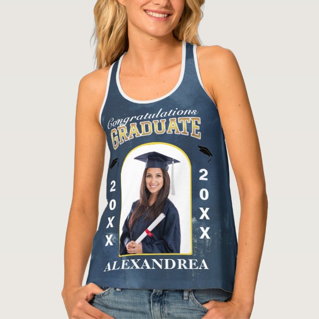 Graduate Photo Graduation Congratulations Custom Tank Top (Front)