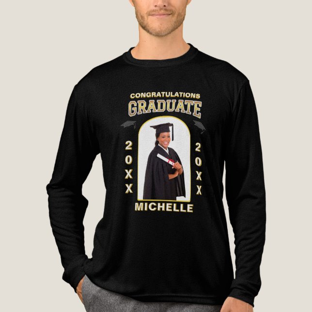 Graduate Photo Graduation Congratulations Custom  Tri-Blend Shirt (Front)