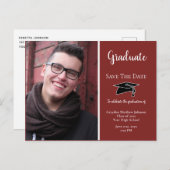 Graduate Photo Graduation Save The Date Announcement Postcard (Front/Back)