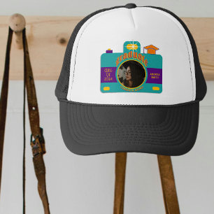 Graduate Photo Lens Personalized Vintage Colorful Trucker Hat