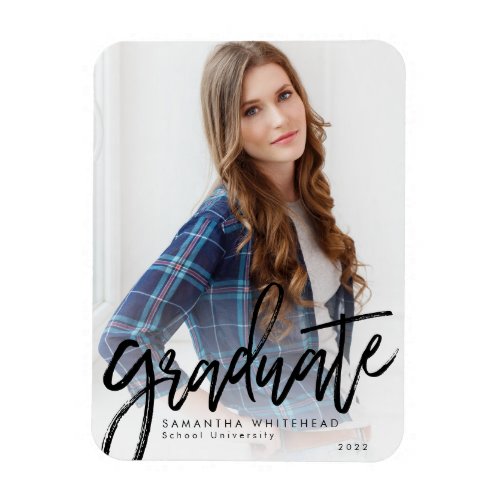 Graduate Photo Modern Announcement Card 2022 Magnet