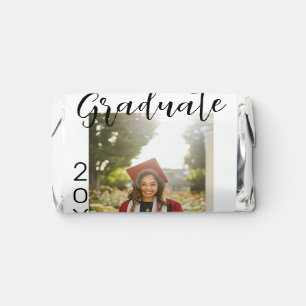 Graduate photo modern classic add year name rustic hershey's miniatures