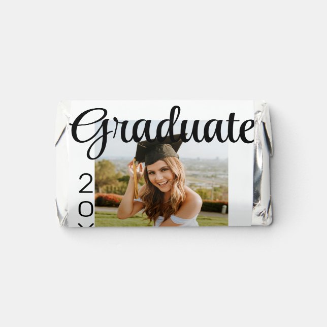Graduate photo modern classic add year name rustic hershey's miniatures (Front)