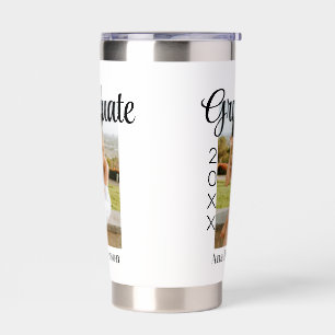 Graduate photo modern classic add year name rustic insulated tumbler