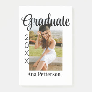 Graduate photo modern classic add year name rustic post-it notes