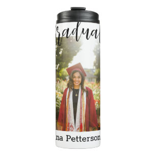 Graduate photo modern classic add year name rustic thermal tumbler