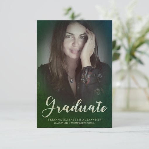 Graduate Photo Modern Elegant Calligraphy Script Zazzle