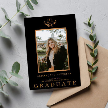 Graduate Photo Modern Law School Graduation Announcement by invitations_kits at Zazzle