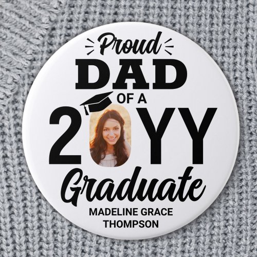 Graduate Photo Proud Dad Modern Black and White