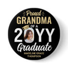 Graduate Photo Proud Grandma Elegant Black & Gold
