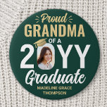 Graduate Photo Proud Grandma Modern Green and Gold Button<br><div class="desc">Show your joy for the graduating senior with a stylish custom photo "Proud Grandma" round graduation button. The picture and text on this template are simple to personalize. The colors and font styles can be changed with the Zazzle Design Editor tool. Customize this button for any family member or friend,...</div>