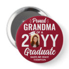 Graduate Photo Proud Grandma Modern Red and White