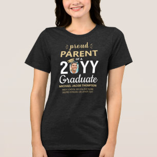 Graduate Photo Proud Parent Class Year Graduation Tri-Blend Shirt