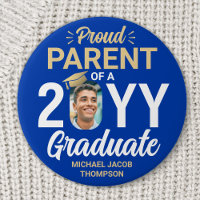 Graduate Photo Proud Parent Royal Blue and Gold