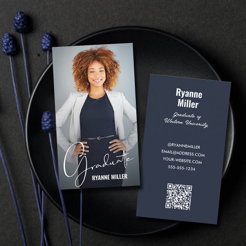 Graduate Photo QR Code Calling Card