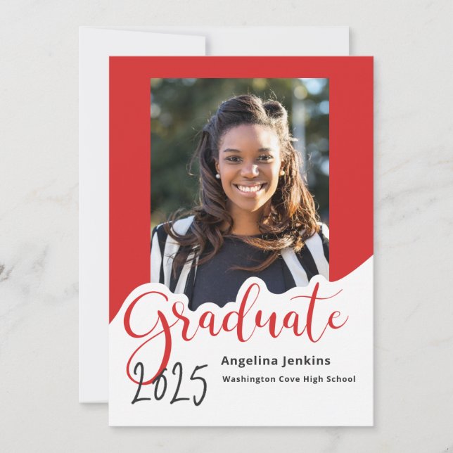Graduate Photo Red 2025 Announcement (Front)