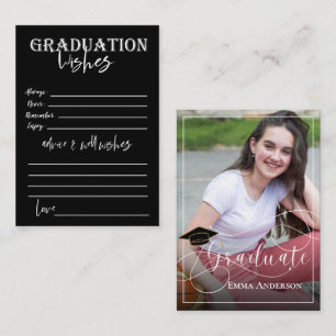 Graduate Photo White and Black 2025 Graduation Advice Card