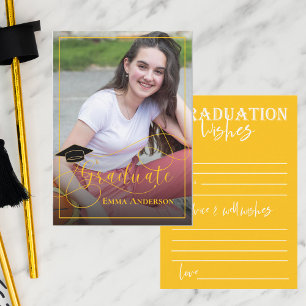 Graduate Photo White and Yellow 2026 Graduation Advice Card