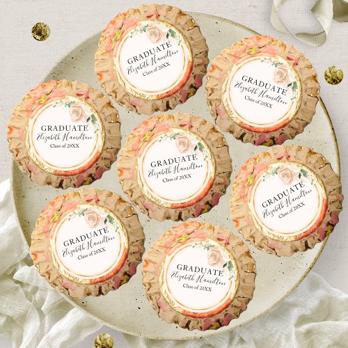 Graduate Pink Blush  Foil Gold Modern Chic Floral Reeses Peanut Butter Cups