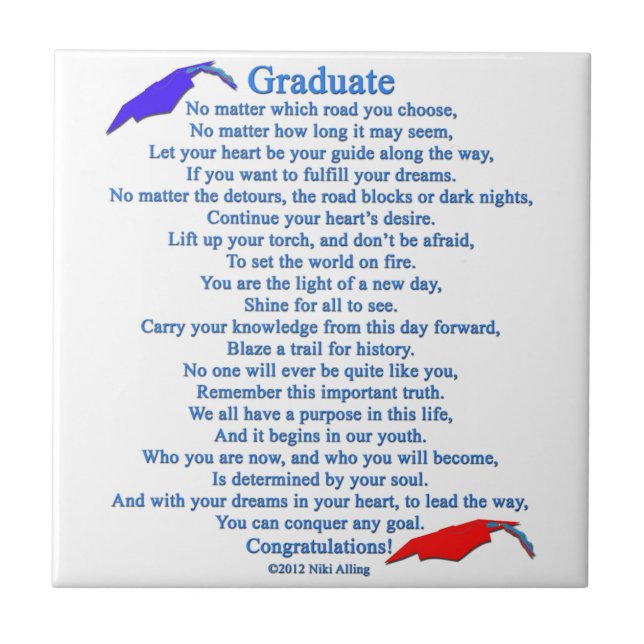 Graduate Poem Ceramic Tile (Front)