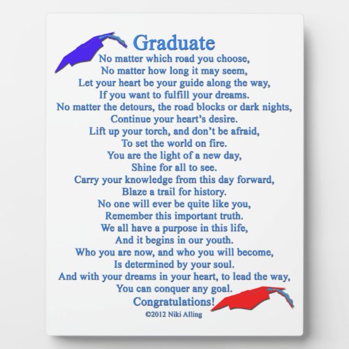 Graduate Poem Plaque