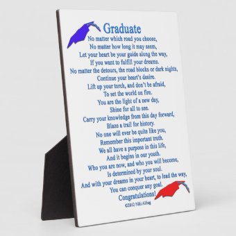 Graduate Poem Plaque | Zazzle