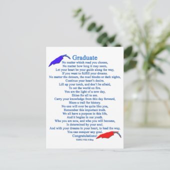 Graduate Poem Postcard | Zazzle