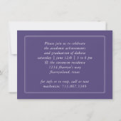 Graduate Purple Script | Chic Lavender 2 Photo Invitation (Back)